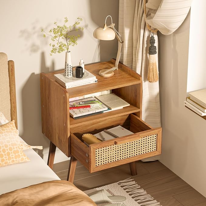 Lerliuo Rattan Nightstand, Side Table - Image 4