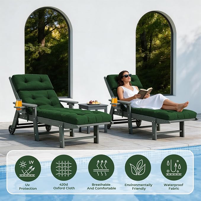Chaise Lounge Cushion Outdoor, Waterproof Thick Patio Lounge Chair Cushion - Image 7