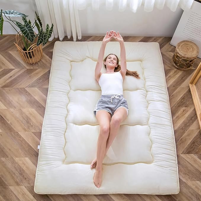 MAXYOYO Japanese Floor Futon Queen Size, Thicken Tatami Mat Sleeping Pad by MAXYOYO