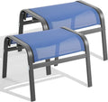 ONBRILL Outdoor Ottoman Set of 2, All Weather Outdoor Foot Stool by ONBRILL