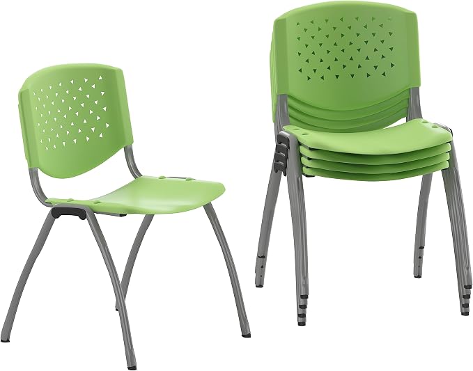 Flash Furniture HERCULES -5 Pack 880 lb. Capacity Green Plastic Stack Chair | by FlashFurniture