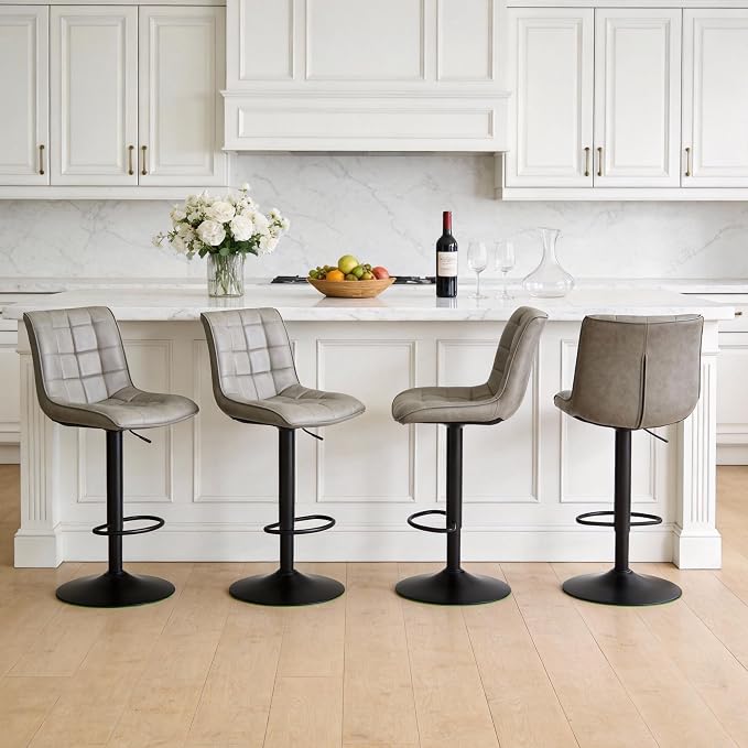 FIRAVOE Swivel Bar Stools Set of 4, Modern Adjustable Bar Stools by FIRAVOE