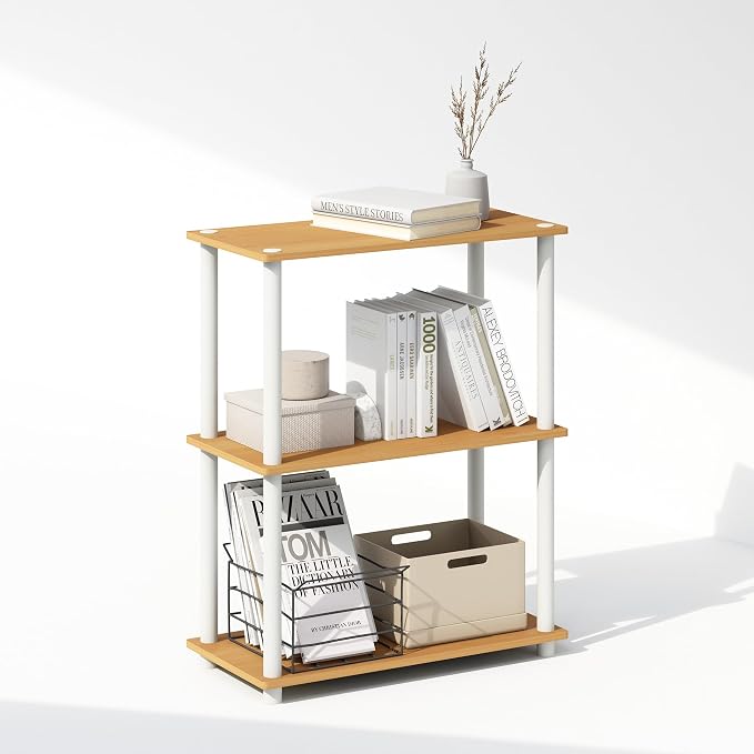 Furinno Turn-N-Tube Book Shelf, 3-Tier Bookshelf, Bookcase - Image 4