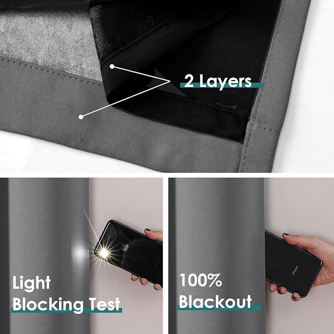 ChrisDowa 100% Blackout Curtains 84 inch Long - Image 4