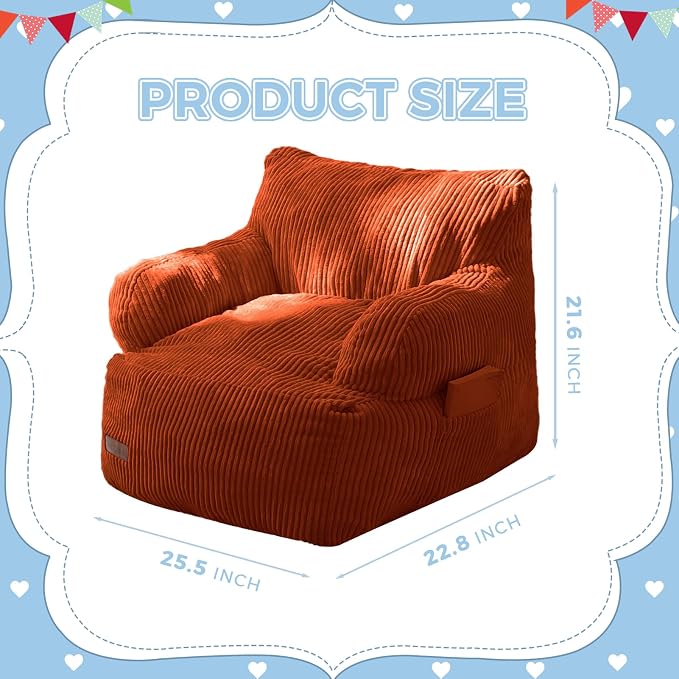 MAXYOYO Kids Bean Bag Chair, Stuffed Toddler Bean Bag Sofa - Image 2