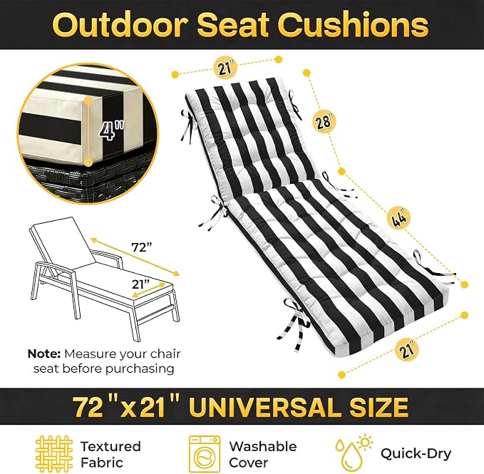 Folding Chaise Lounge Cushion Quick Dry - Image 2