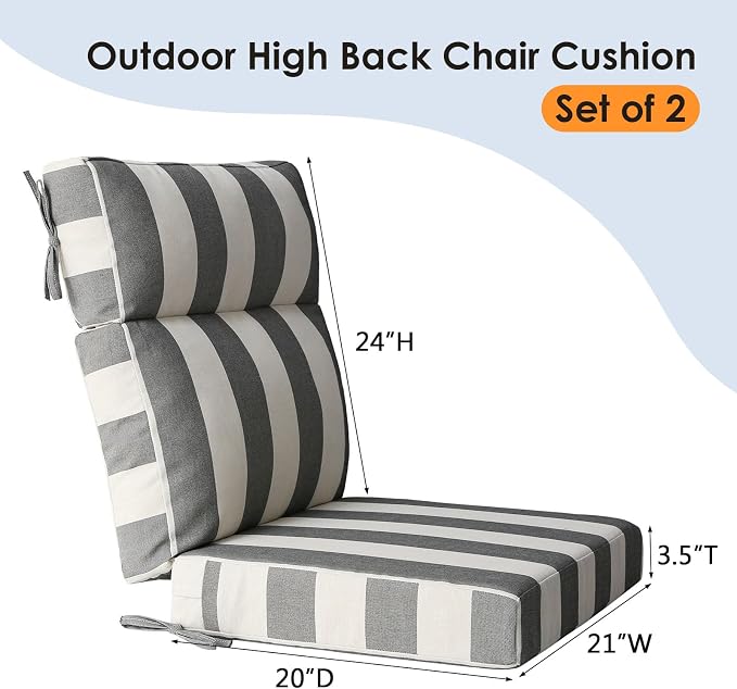 Unimatta Outdoor High Back Chair Cushion Seat Pads, 44 x 21 Inch - Image 5