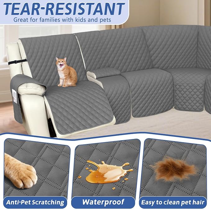 Arfntevss Recliner Sectional Couch Covers 1OO% Waterproof L Shape Sofa Cover - Image 5