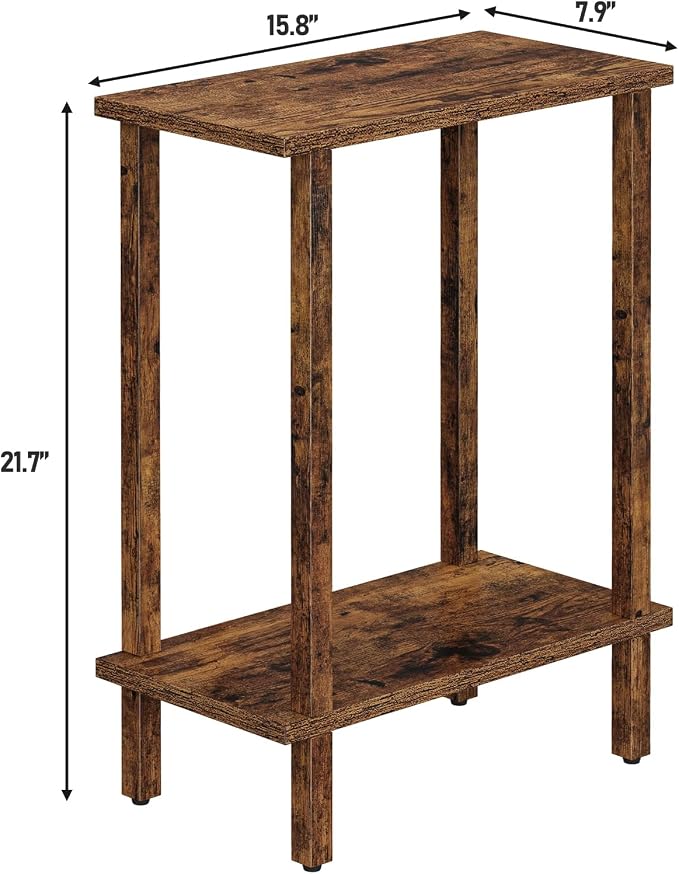 TUTOTAK Small Side Table, Narrow End Table, Skinny Sofa Table, Slim Nightstand - Image 2