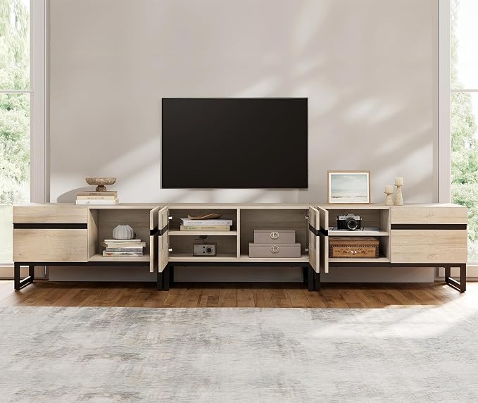 WAMPAT Modern TV Stand for 32-110 Inch TVs, Wood Entertainment Center - Image 3