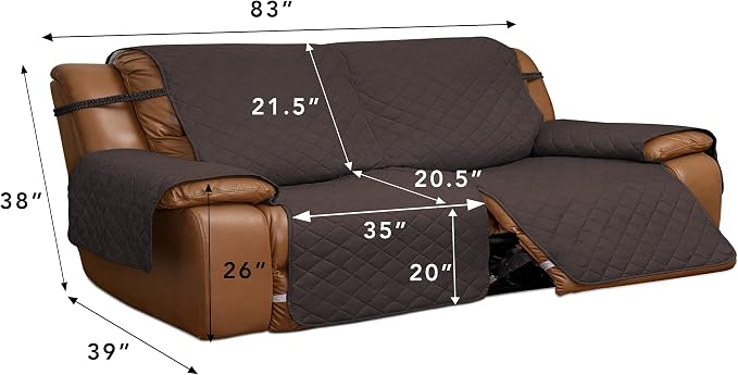 Easy-Going Oversized Loveseat Recliner Cover, Reversible Couch Cover - Image 3