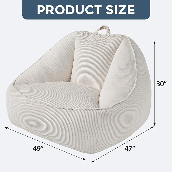 HUGHEAVEN Big Bean Bag Chairs for Adults, Giant Bean Bag Chair for Adults and - Image 2