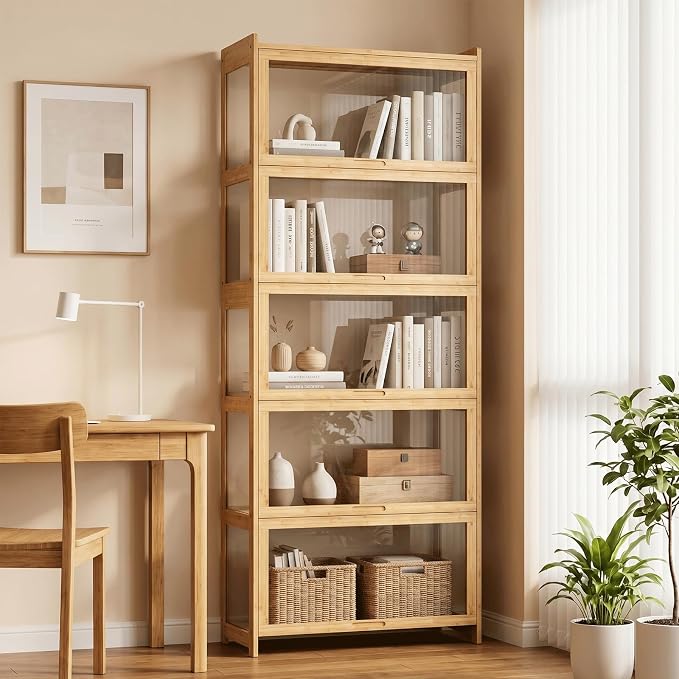 Magshion Display Cabinet with Acrylic Doors, 5-Tier Curio Cabinet - Image 3