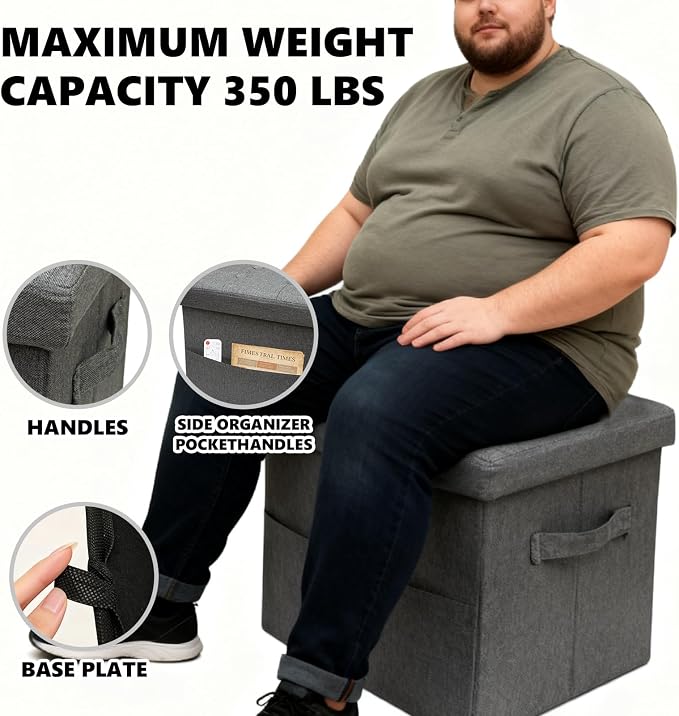 ALASDO Storage Ottoman Footrest Stool Small Ottoman - Image 6