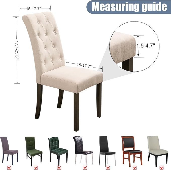 BIETYONE Stretch Dining Chair Covers Set of 6, Soft Removable Washable Kitchen - Image 5