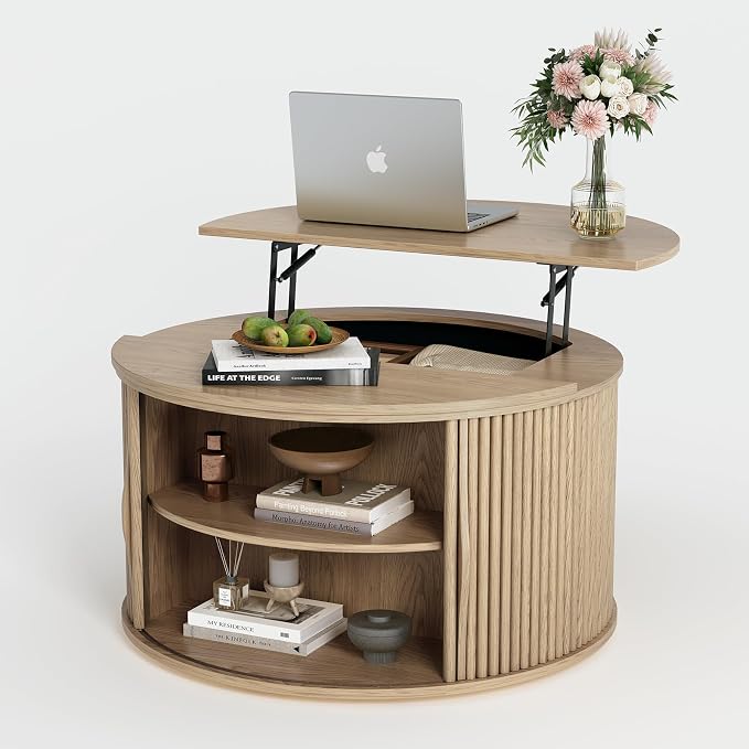 JOINICE 31.5" Round Lift Top Coffee Table - Image 8