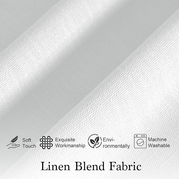 RYB HOME Short Cafe Curtains Faux Linen Blended Light Filtering Privacy Protect - Image 3