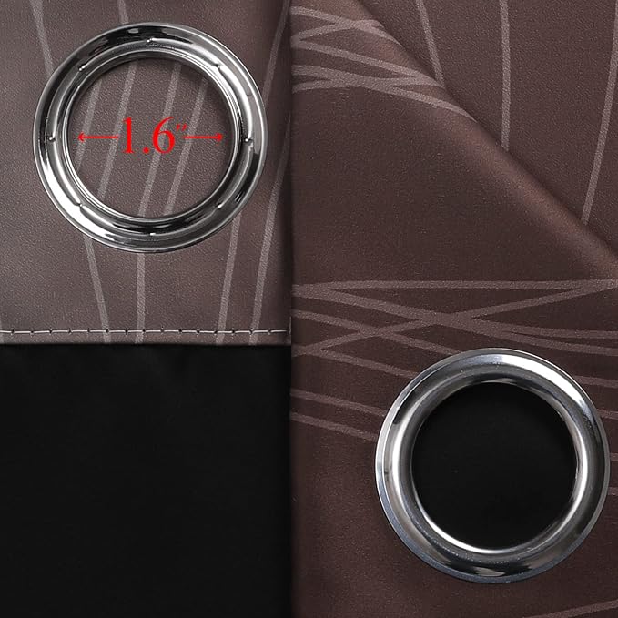 Estelar Textiler Brown and Teal Ombre Blackout Curtains 90 Inch Length 2 Panels - Image 7