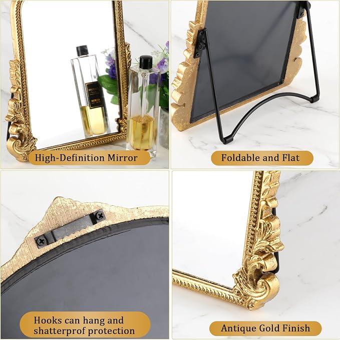 Vintage Makeup Mirror, Vanity Desk Mirror Antique Traditional Tabletop Mirror - Image 5