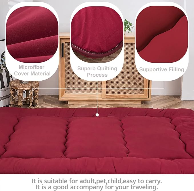MAXYOYO Japanese Floor Mattress Futon Mattress, Thicken Sleeping Pad Foldable - Image 4