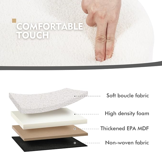 PINPLUS Round Ottoman with Storage Set of 2, Vanity Stool with Tray Storage - Image 5