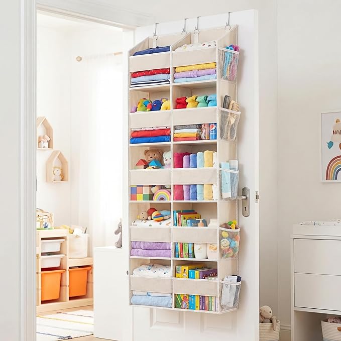 2 Pack Over the Door Organizer 5 Tiers, Extra Large Behind Door Storage of 10 - Image 6