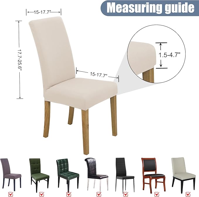 BIETYONE Stretch Dining Chair Covers Set of 2, Soft Removable Washable Kitchen - Image 5