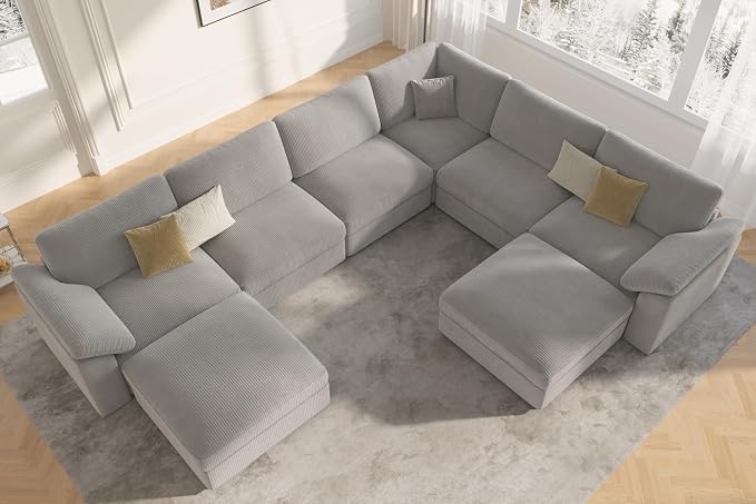 EASE MOOSE Oversized Sectional Modular Sofa, Large U Shape Sectional Couch Wide - Image 3