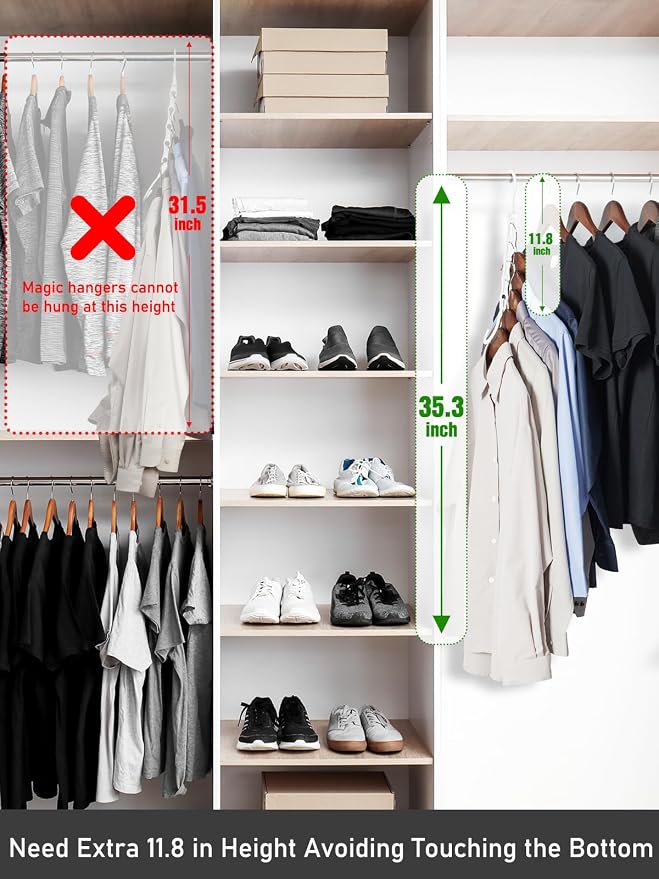 HOUSE DAY Closet Organizers and Storage, 8 Pack Magic Hangers Space Saving - Image 7