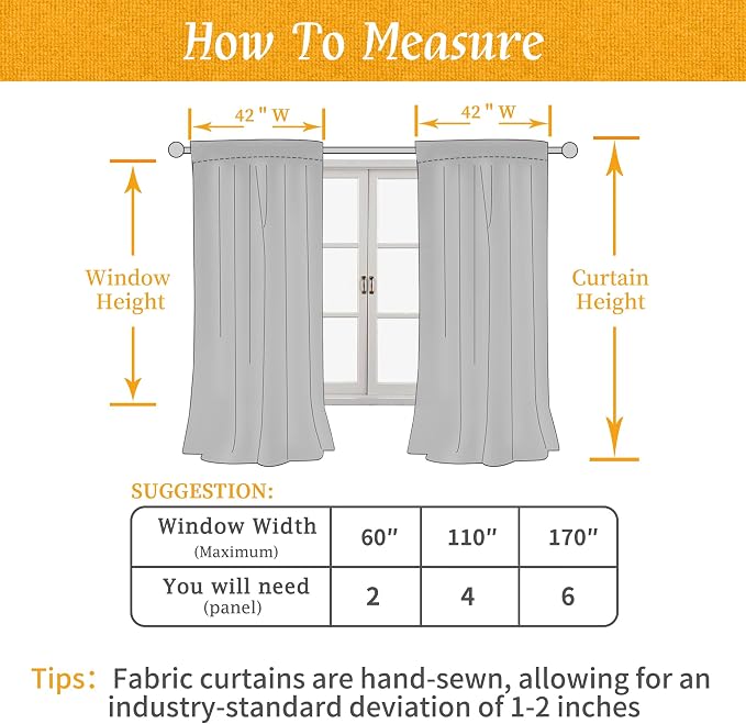 LAMIT Beige Linen Curtains for Small Windows, 45 Inches Long 2 Panels Light - Image 8