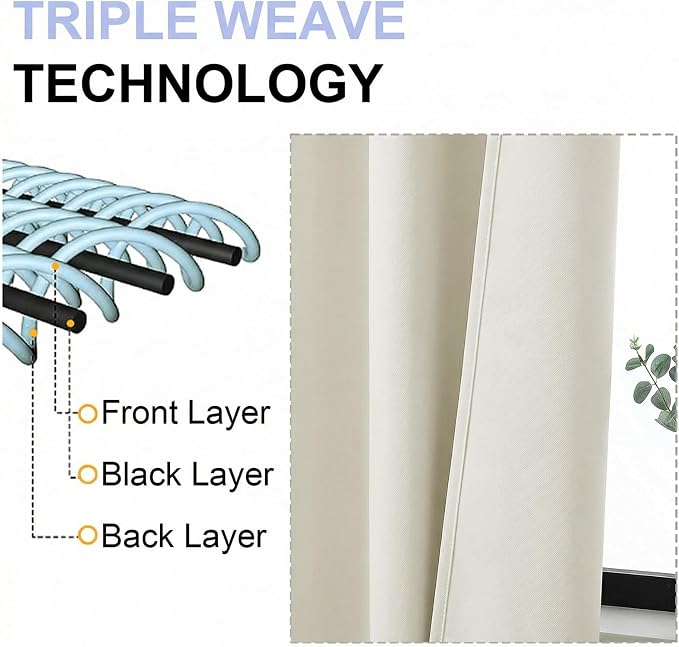 Simplebrand Ava Ivory Light Filtering Curtains - Image 5