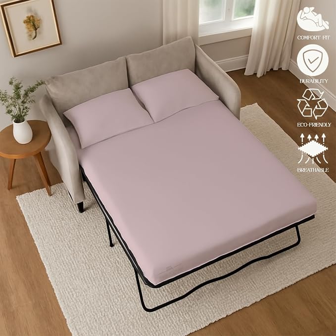 Sleeper Sofa Bed Sheet, 100% Cotton 400 Thread Count, 4 Piece Set, Deep Pocket - Image 5