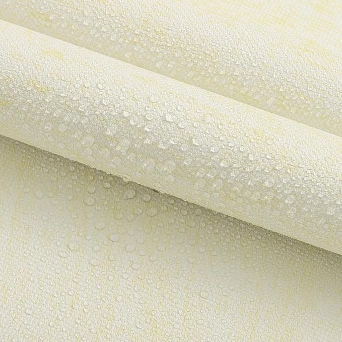 Grasscloth Peel and Stick Wallpaper Yellow Beige Textured Contact Paper 15.7in - Image 5
