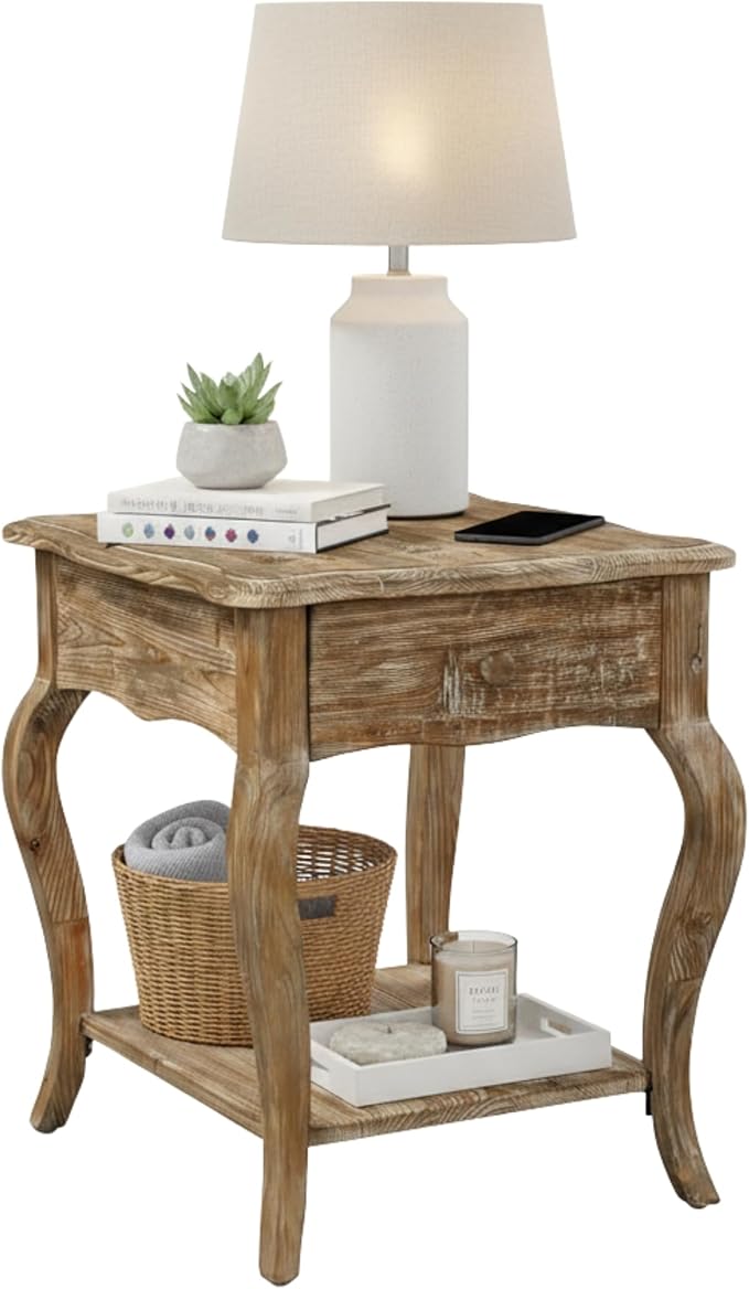 Austerity Rustic Solid Wood End Table by AlaterreFurniture