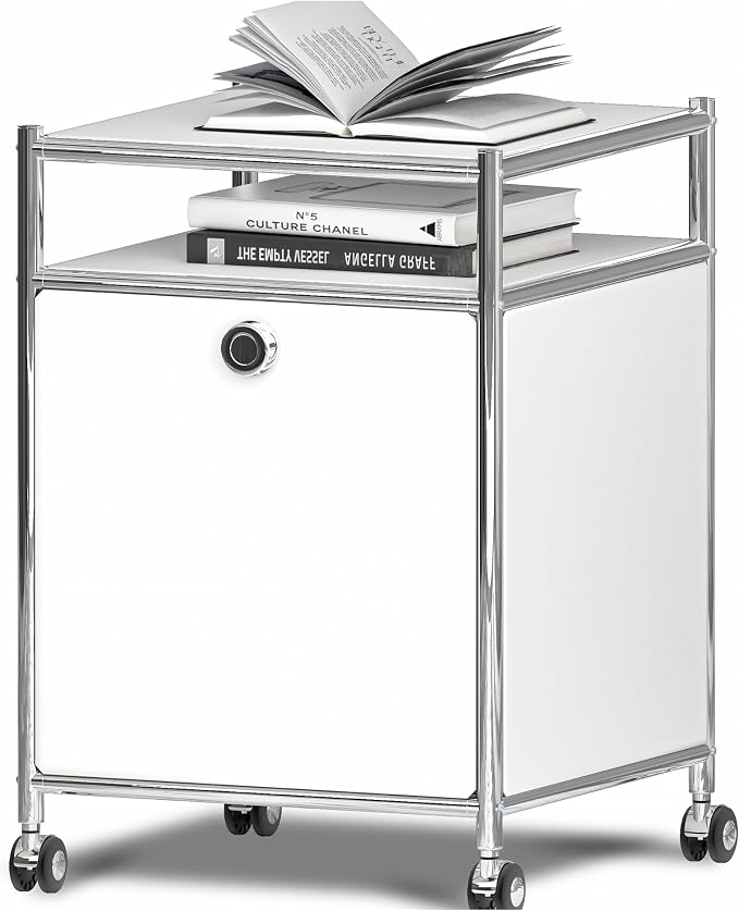 Matte Storage Cart with Flap Door, Large Capacity Storage Cart with Detachable by SIMPLINK