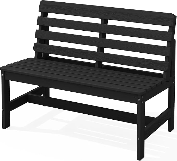 SERWALL Outdoor Bench, All Weather HDPE Outdoor Benches, 2-Person Armless Porch by SERWALL