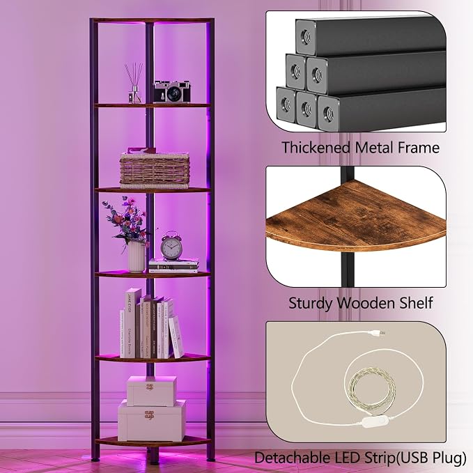 Furnulem 6 Tier Corner Shelf - Image 5