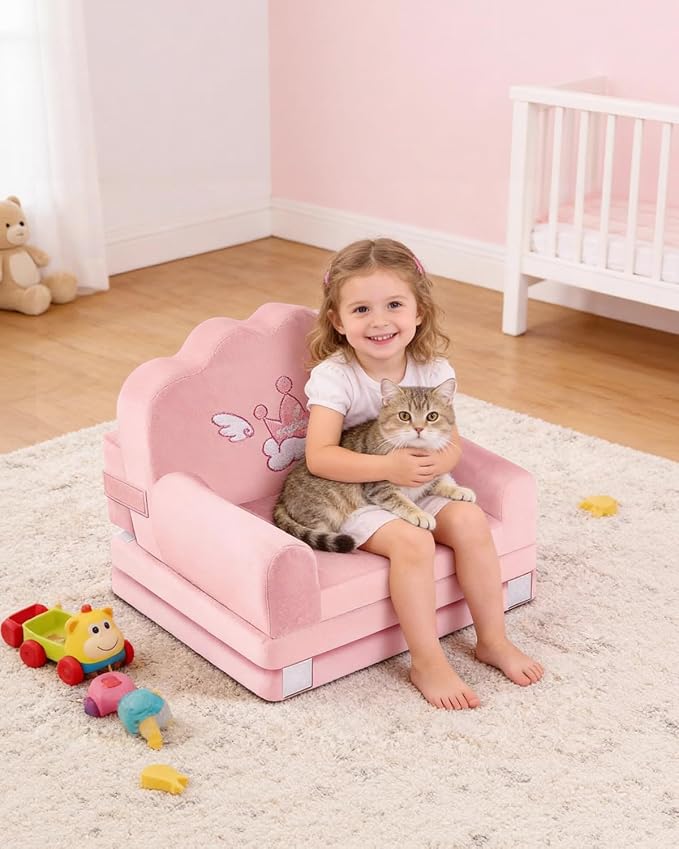 Toddler Chair and Kids Couch, 2-in-1 Fold Mini Sofa & Lounger Comfy, Reinforce - Image 2