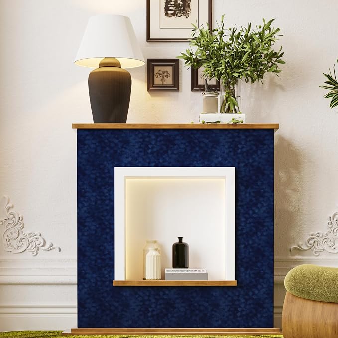 Navy Blue Curshed Velvet Wallpaper Self Adhesive Felt Fabric - Image 5