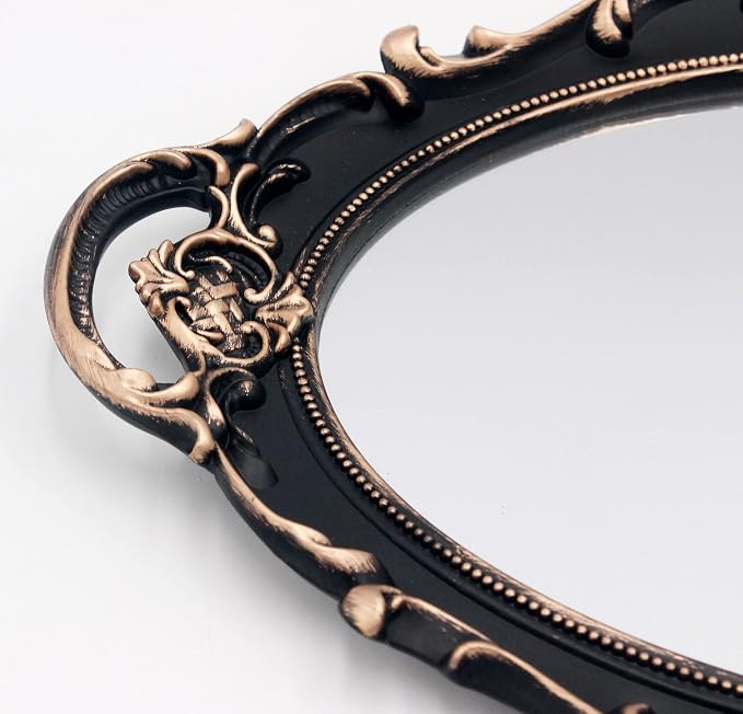 Eaoundm 14.5 x 10 inchs Oval Antique Decorative Wall Mirror Vintage Hanging - Image 5