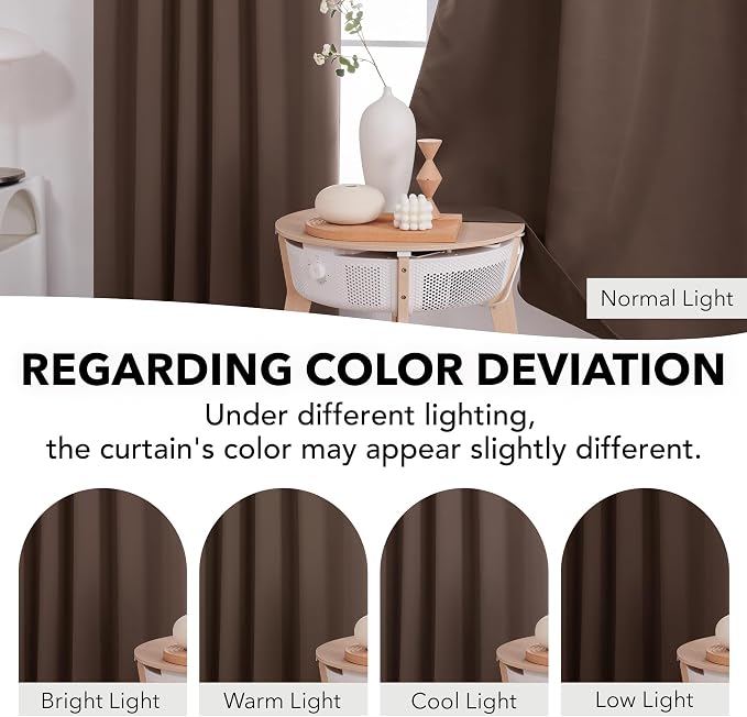 Deconovo Blackout Curtains, Thermal Insulated, W42 x L54 2 Panels, Back Tab - Image 6