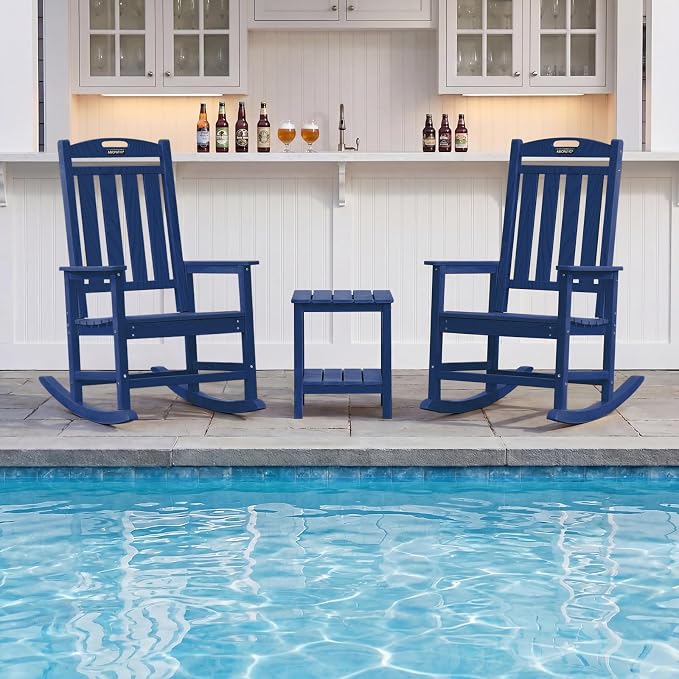 Outdoor Adirondack Rocking Chairs All-Weather HDPE Patio Rocker Chair - Image 2