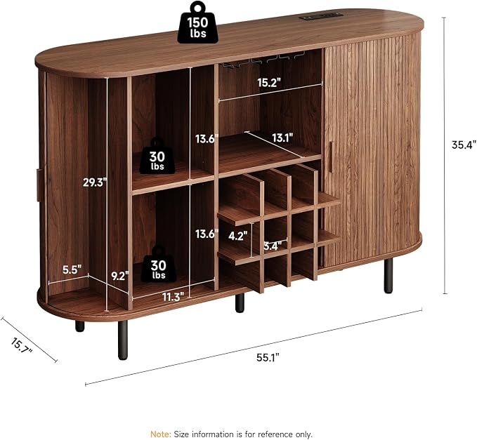 ONBRILL 55" Wine Bar Cabinet - Image 2