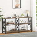 LVB Wood Console Table, Long Metal Entryway Table Behind Couch, Large Narrow 3 by LVB