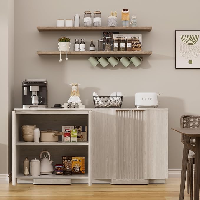 Brafab Buffet Cabinet, 94.5" Modern Farmhouse Accent Sideboard Cabinet - Image 5