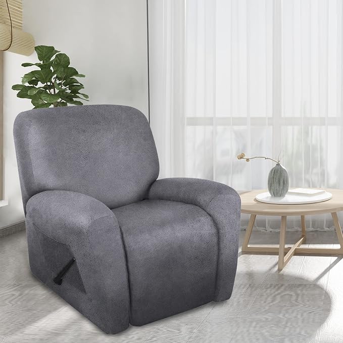 ANARACHON Leather Look Oversize Recliner Chair Covers, Thick 4 Pieces Recliner - Image 2