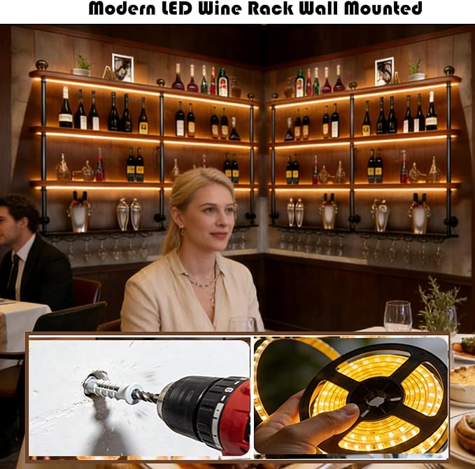 55.1in Wall Mounted Wine Rack - Image 5