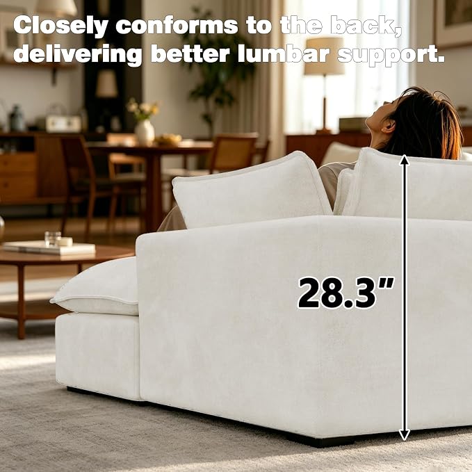 Boneless Couch Sectional Cloud Couch 130'' Oversized Modular Sectional Sofa - Image 4