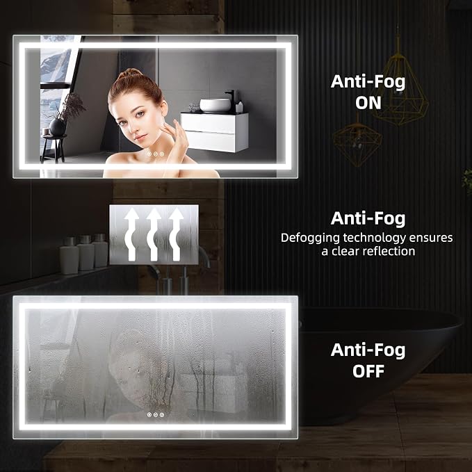 72x36 Inches LED Bathroom Mirror - Image 8