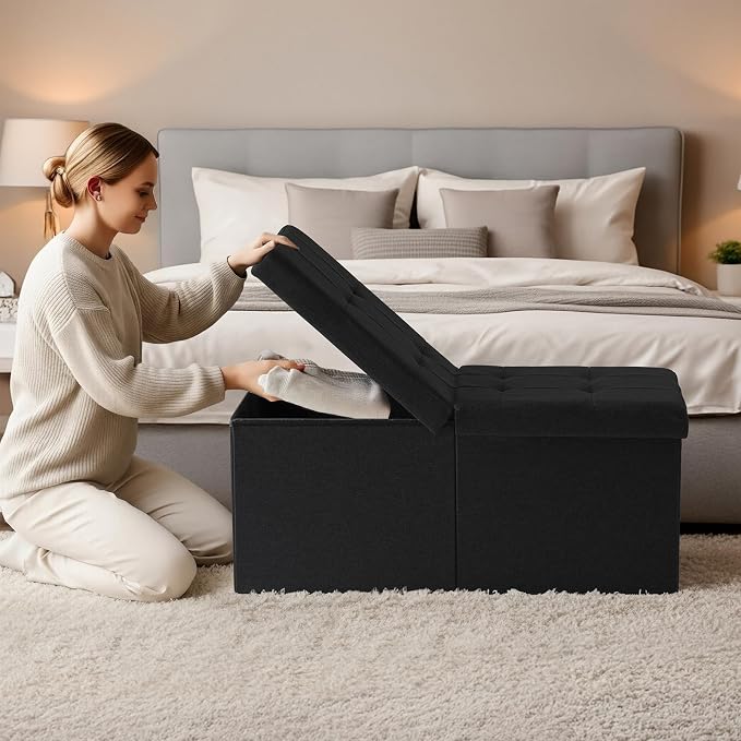 30.5-INCH Storage Ottoman Bench, Footrest - Image 2